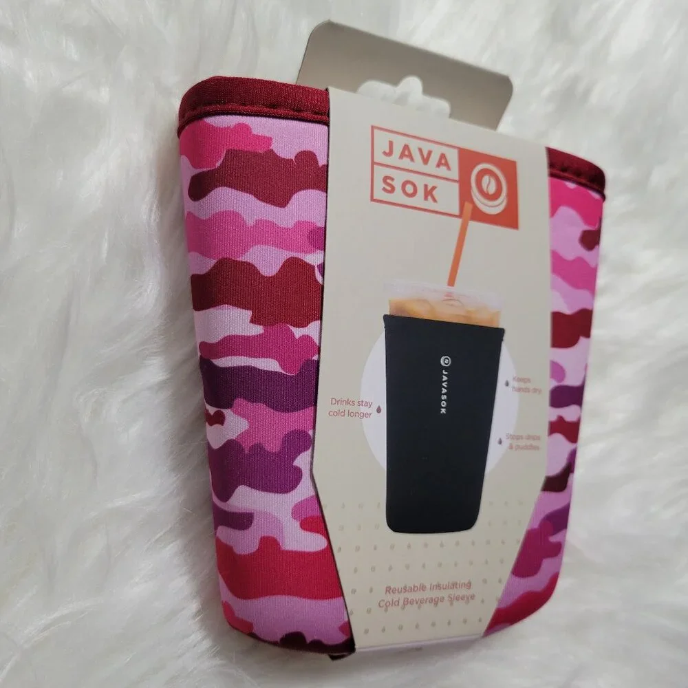 Java Sok Pink Camo Drink Sleeve